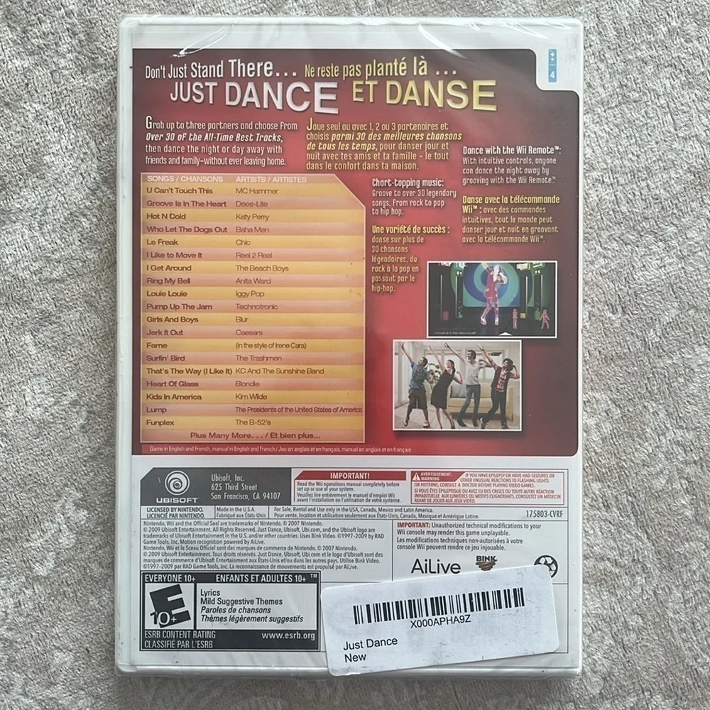 Brand New Just Dance for Nintendo Wii Ubisoft Party Mix Workout